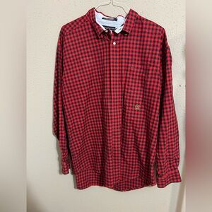 Tommy Hilfiger Red and Black Checkered Men's Shirt